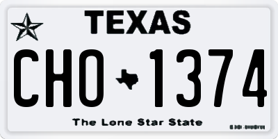 TX license plate CHO1374