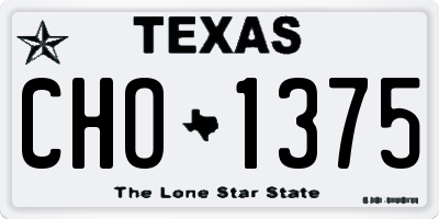 TX license plate CHO1375