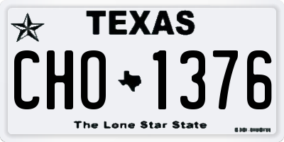 TX license plate CHO1376