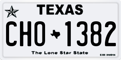 TX license plate CHO1382
