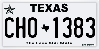 TX license plate CHO1383