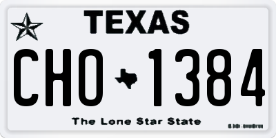 TX license plate CHO1384