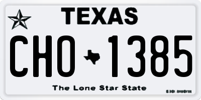 TX license plate CHO1385
