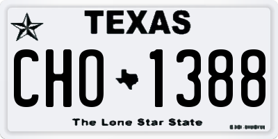 TX license plate CHO1388