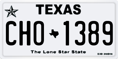 TX license plate CHO1389