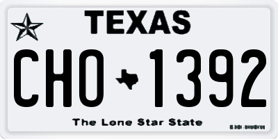 TX license plate CHO1392
