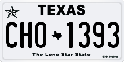 TX license plate CHO1393