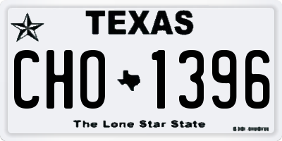 TX license plate CHO1396