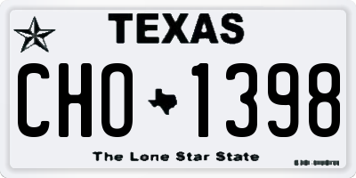 TX license plate CHO1398