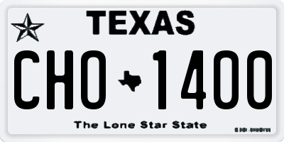 TX license plate CHO1400