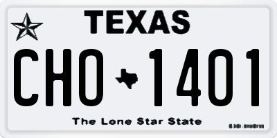 TX license plate CHO1401