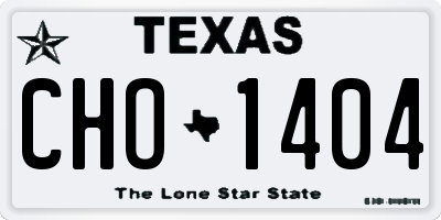TX license plate CHO1404
