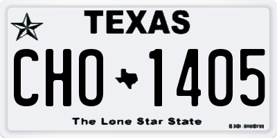 TX license plate CHO1405