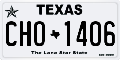 TX license plate CHO1406