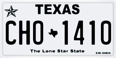 TX license plate CHO1410