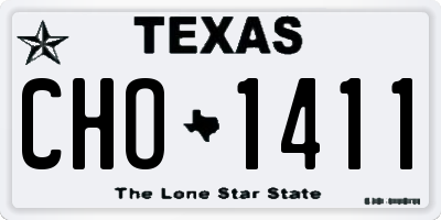 TX license plate CHO1411