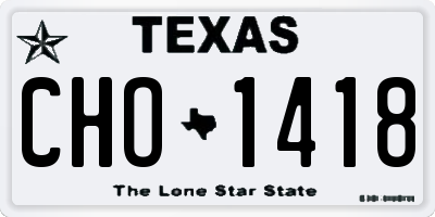 TX license plate CHO1418