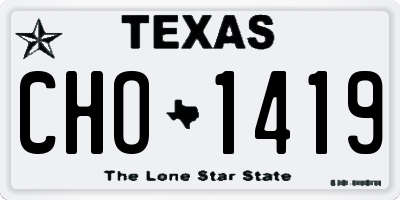 TX license plate CHO1419