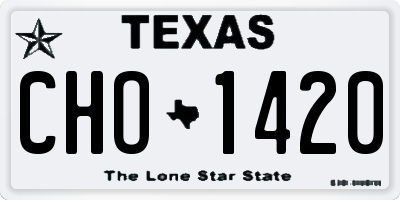 TX license plate CHO1420