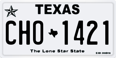TX license plate CHO1421