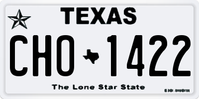 TX license plate CHO1422