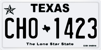 TX license plate CHO1423