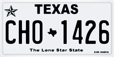 TX license plate CHO1426