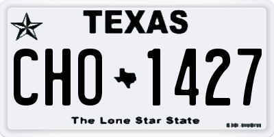 TX license plate CHO1427