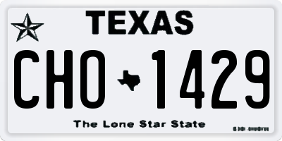 TX license plate CHO1429