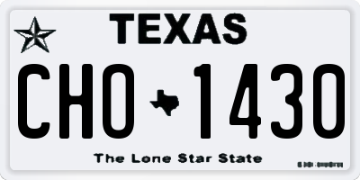 TX license plate CHO1430