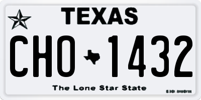 TX license plate CHO1432
