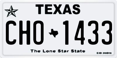 TX license plate CHO1433