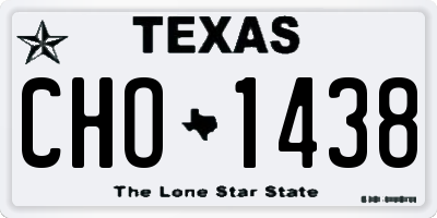 TX license plate CHO1438