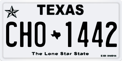 TX license plate CHO1442