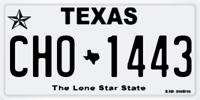 TX license plate CHO1443