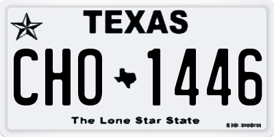 TX license plate CHO1446