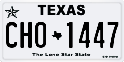 TX license plate CHO1447