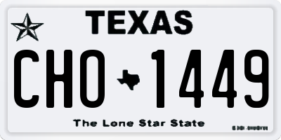 TX license plate CHO1449