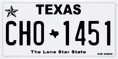 TX license plate CHO1451