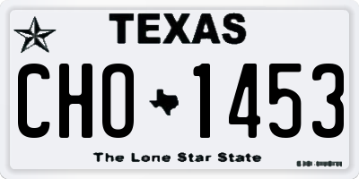 TX license plate CHO1453