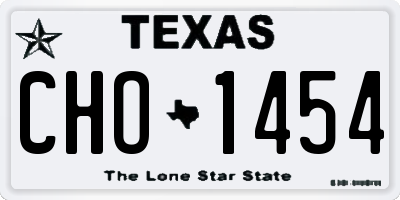 TX license plate CHO1454