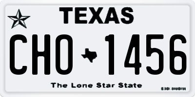TX license plate CHO1456
