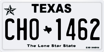 TX license plate CHO1462