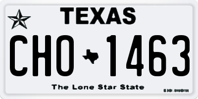TX license plate CHO1463