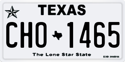 TX license plate CHO1465
