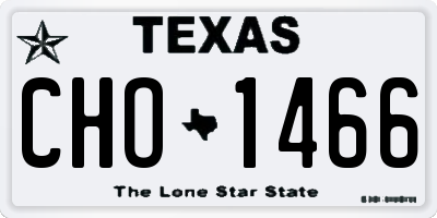 TX license plate CHO1466