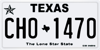 TX license plate CHO1470