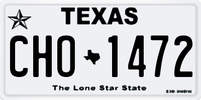 TX license plate CHO1472