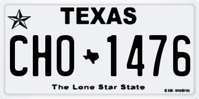 TX license plate CHO1476