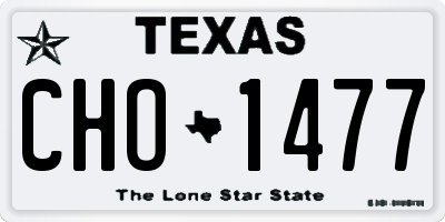 TX license plate CHO1477